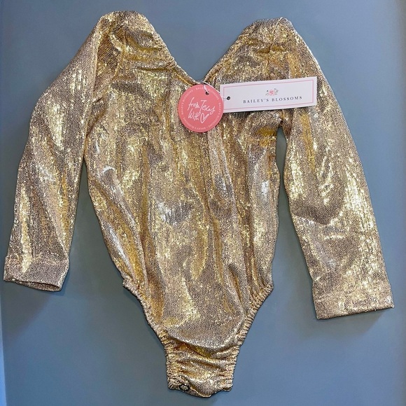 Nwt baileys blossoms gold metallic onepiece - Picture 1 of 3